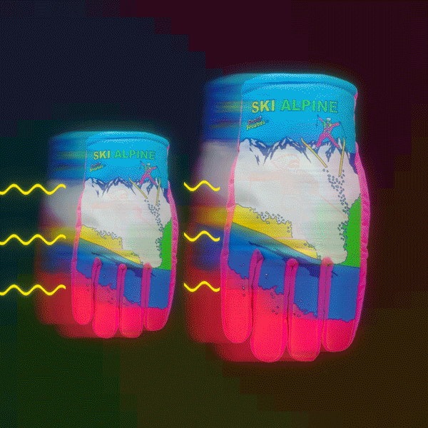 Freezy Freakies gloves showing color transitions