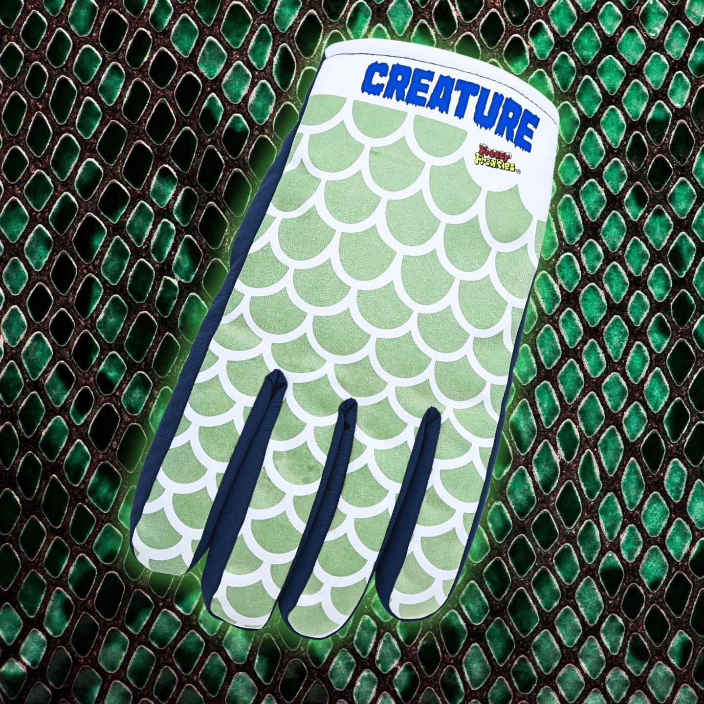 Creature Freezy Freakies on snake skin background