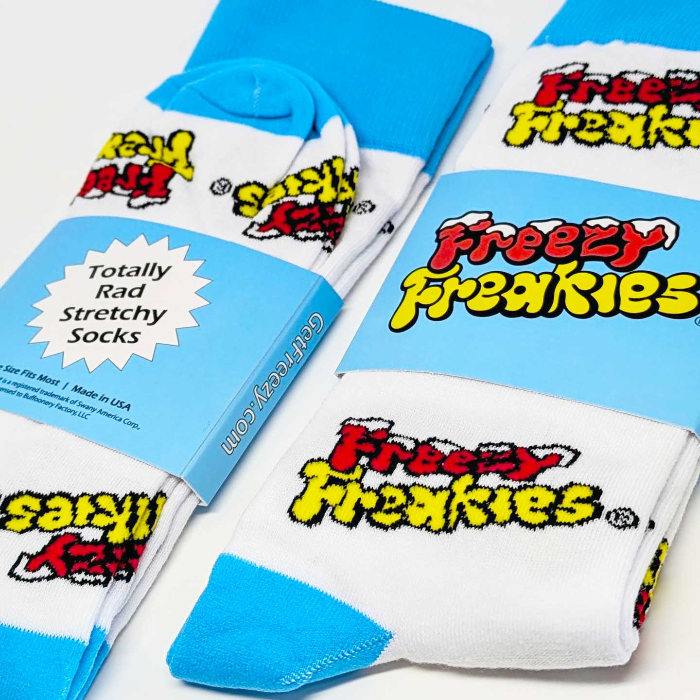 Freezy Freakies socks with bands front and back