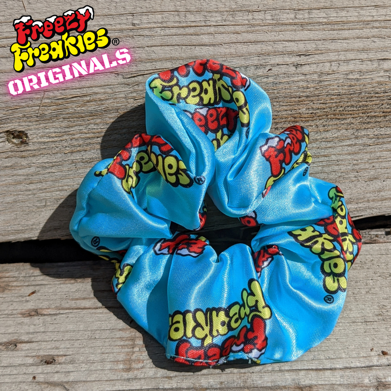 Freezy Freakies originals - powder blue logo scrunchie