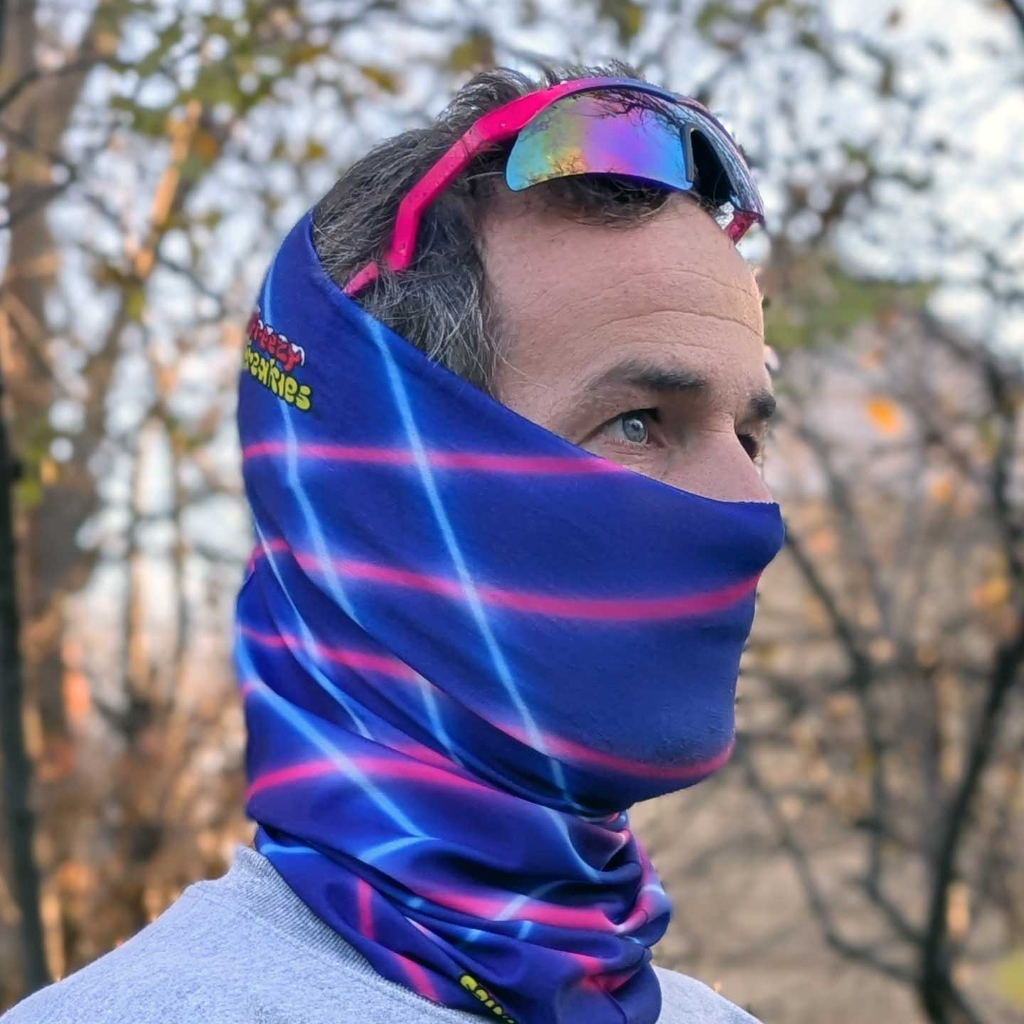 Laser beam gaiter worn as balaclava