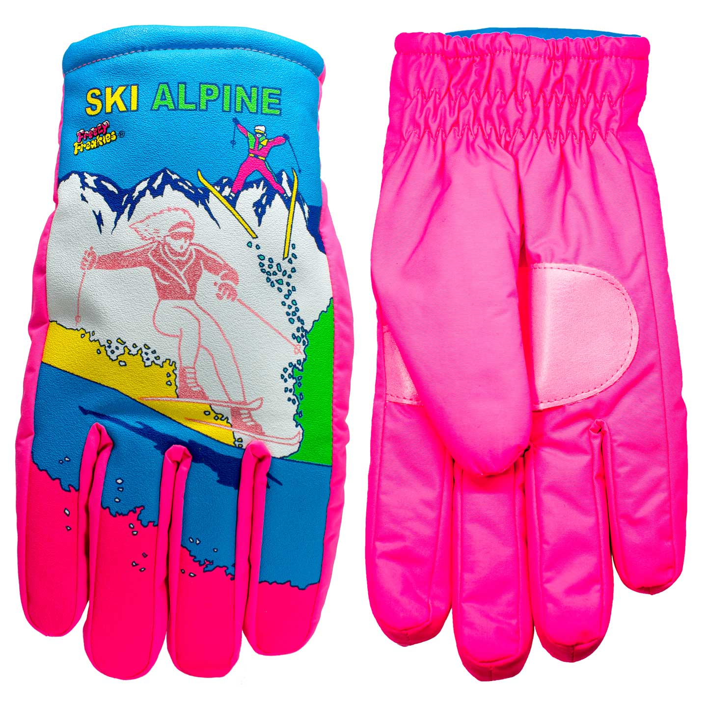 Ski Alpine Freezy Freakies gloves front and back