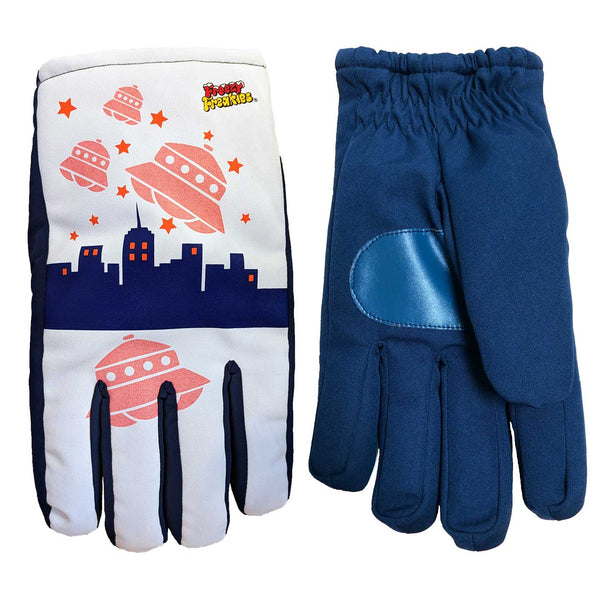 UFO Freezy Freakies gloves in blue showing front and back side