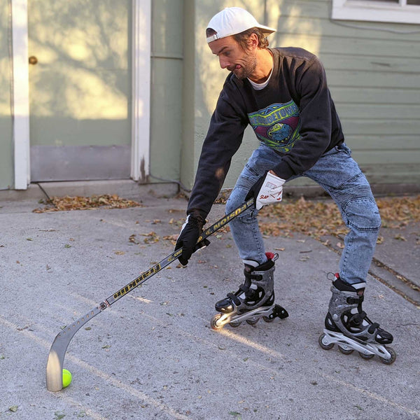 Freezy Freakies Slap Shot Hockey gloves with a classic tongue-out toe drag