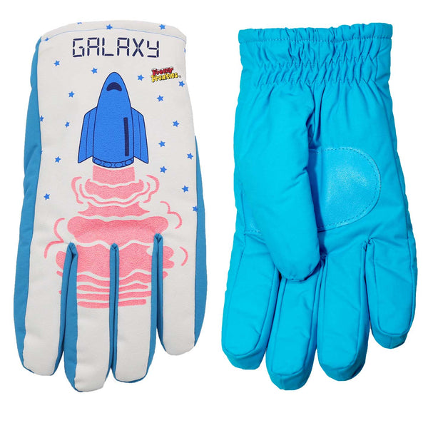 Galaxy Freezy Freakies gloves in blue showing front and back side