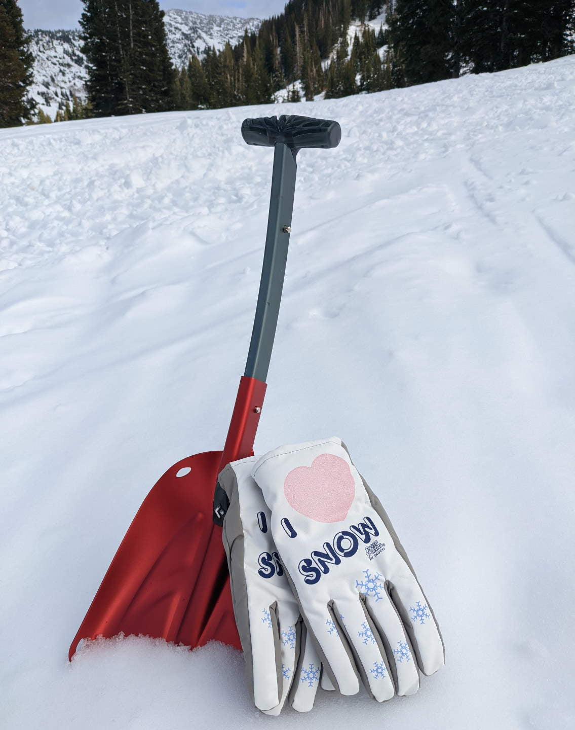 I Love Snow Freezy Freakies and a shovel