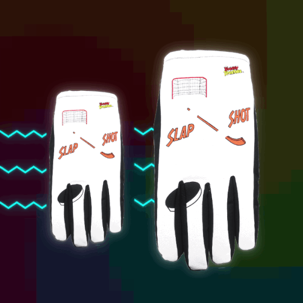 Slap Shot Hockey Freezy Freakies gloves showing animated color change magic